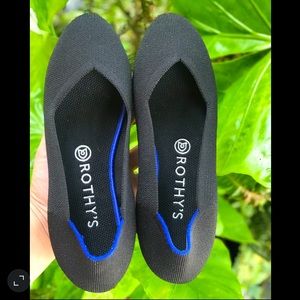 Rothy’s like shoes Flat Black Solid Flats size 9.5